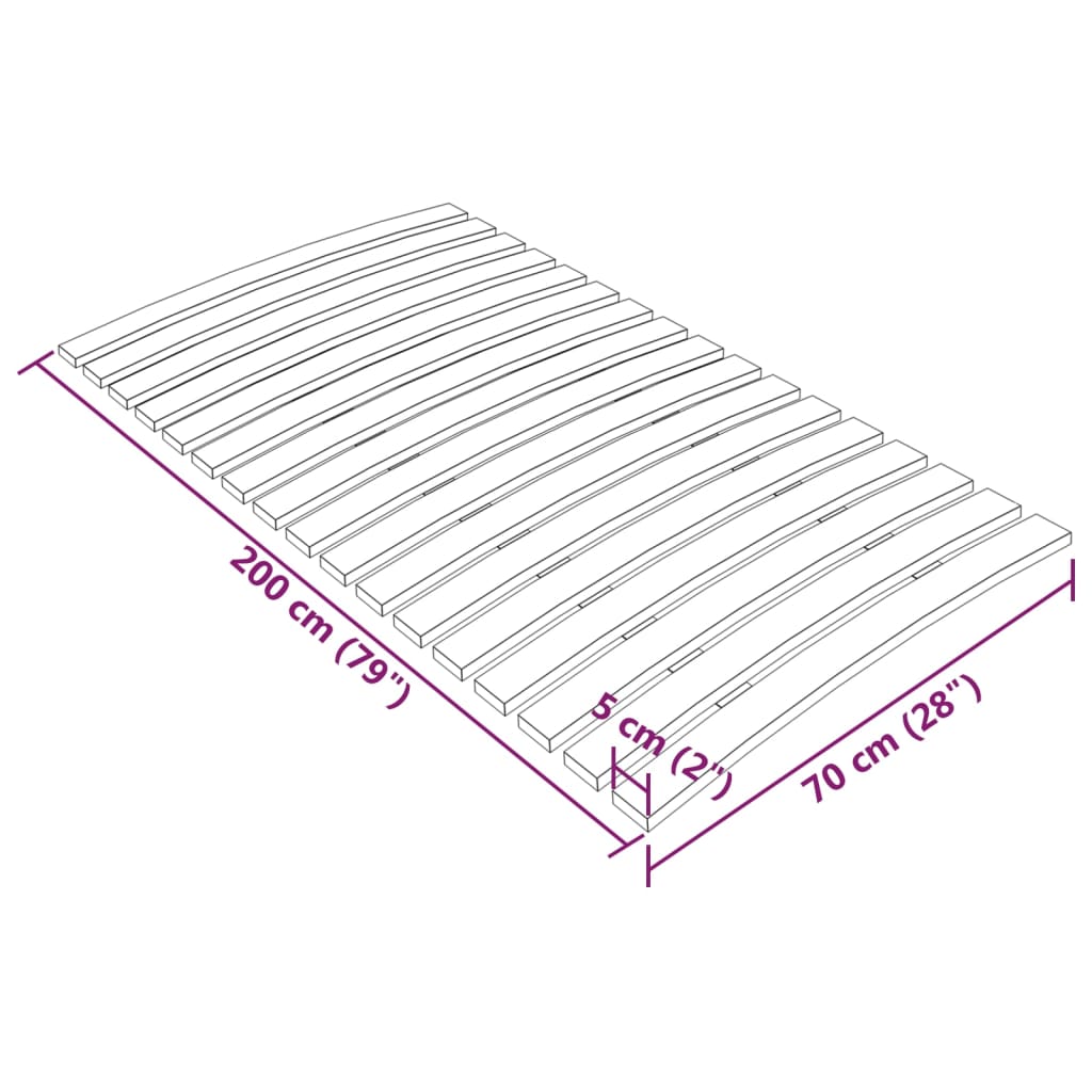 vidaXL Lattenrost mit 17 Latten 70x200 cm