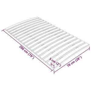 vidaXL Lattenrost mit 17 Latten 70x200 cm