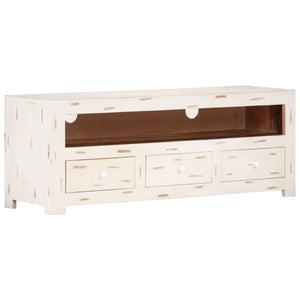 vidaXL TV-Schrank Massivholz Akazie 110x30x40 cm Weiß