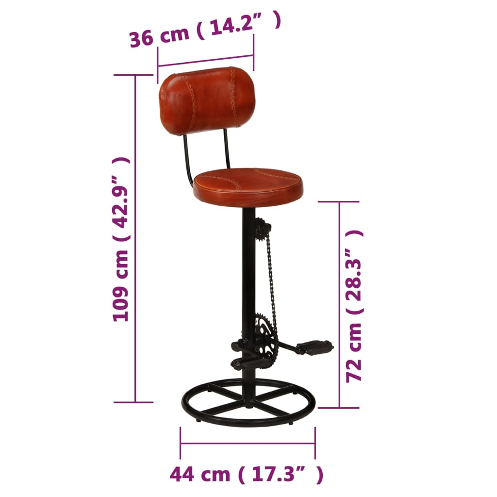 Barhocker 2 Stk. Schwarz und Braun Echtes Ziegenleder Stilecasa