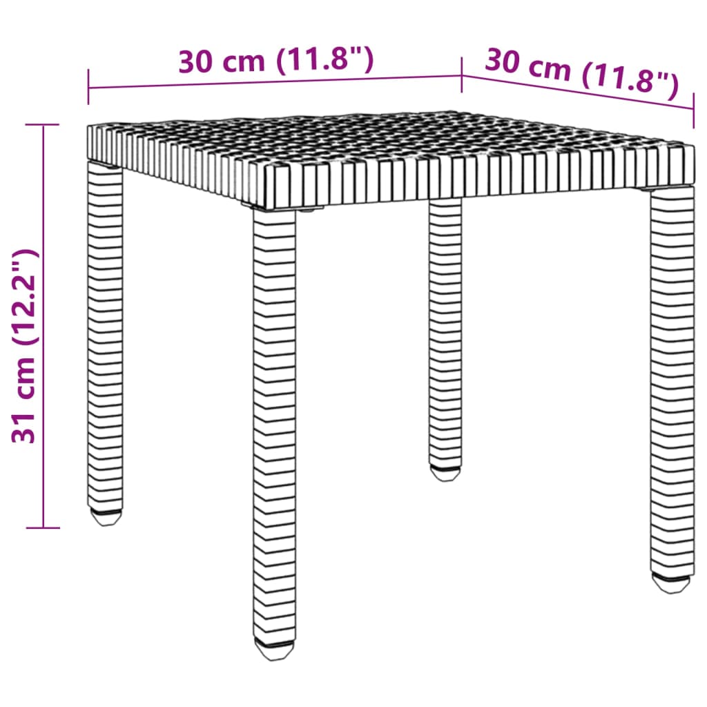 Sonnenliegen 2 Stk. mit Tisch Poly Rattan Braun Stilecasa