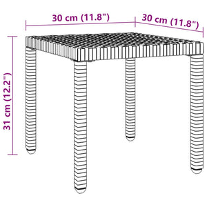 Sonnenliegen 2 Stk. mit Tisch Poly Rattan Schwarz