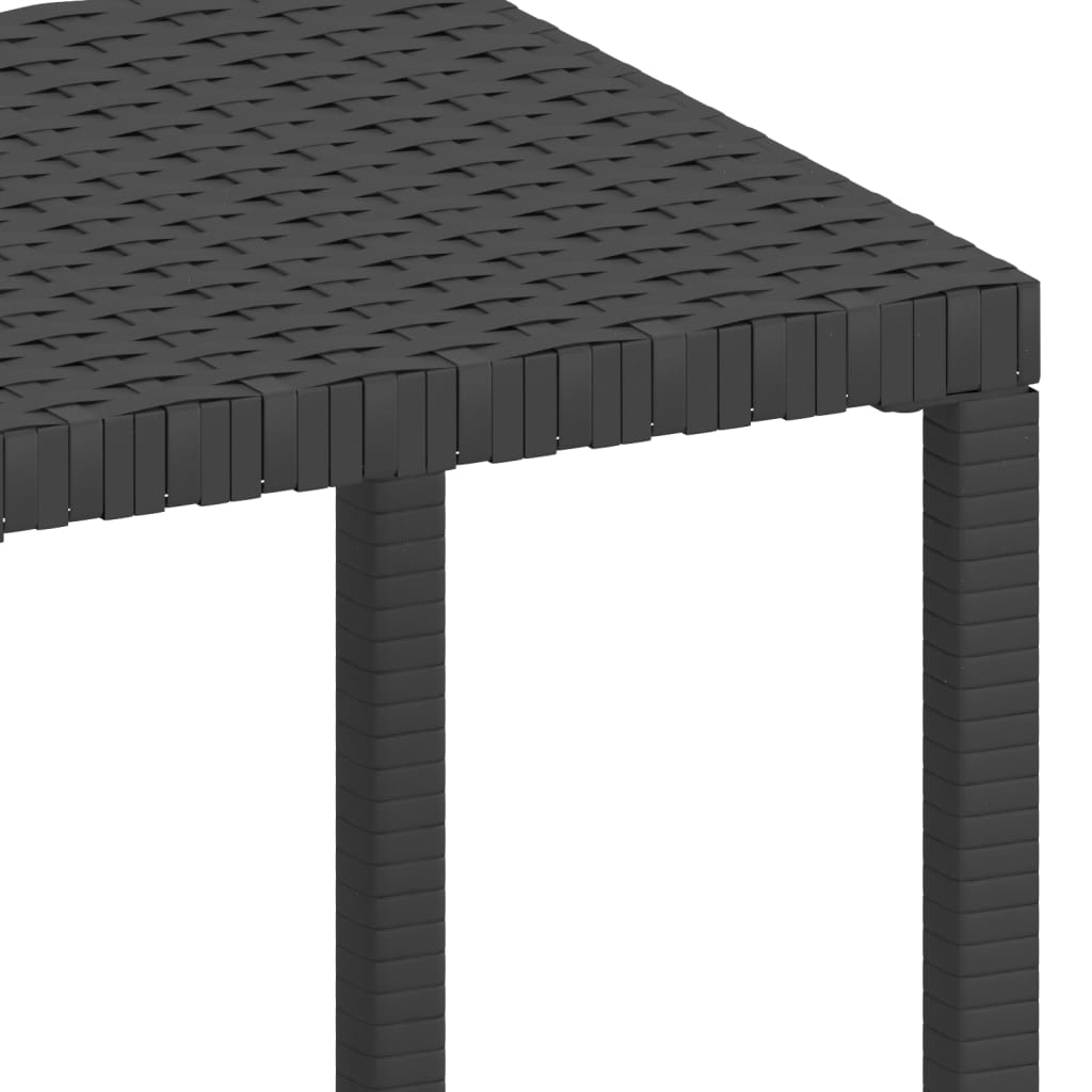 Sonnenliegen 2 Stk. mit Tisch Poly Rattan Schwarz