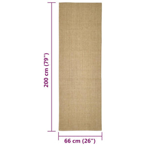 vidaXL Teppich Natur Sisal 66x200 cm