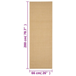 vidaXL Teppich Natur Sisal 66x200 cm