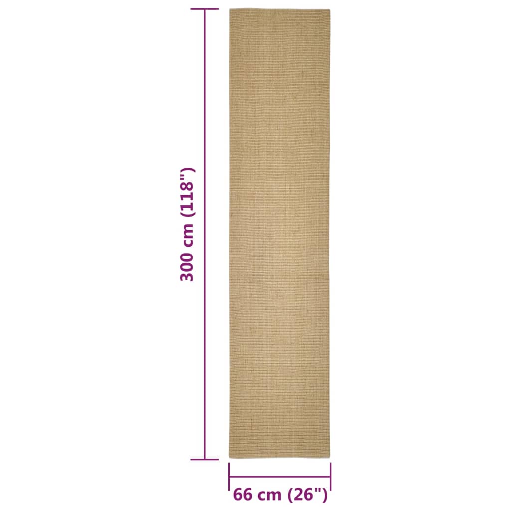 vidaXL Teppich Natur Sisal 66x300 cm