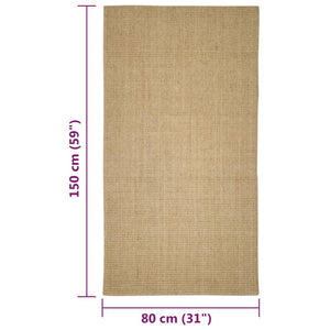 vidaXL Teppich Natur Sisal 80x150 cm