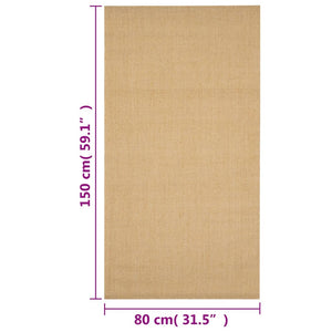 vidaXL Teppich Natur Sisal 80x150 cm