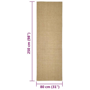 vidaXL Teppich Natur Sisal 80x250 cm