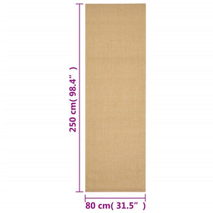 vidaXL Teppich Natur Sisal 80x250 cm