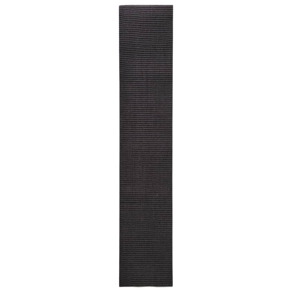 vidaXL Teppich Natur Sisal 66x350 cm Schwarz