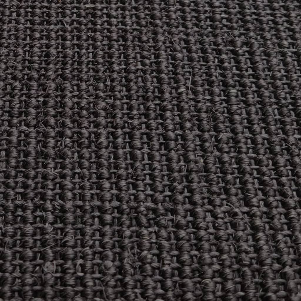 vidaXL Teppich Natur Sisal 66x350 cm Schwarz