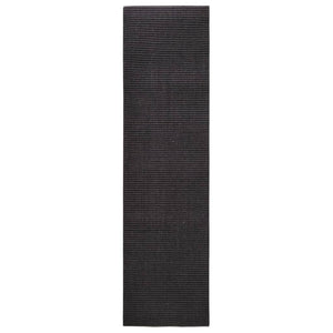 vidaXL Teppich Natur Sisal 80x300 cm Schwarz