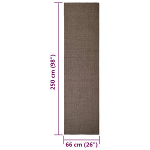 vidaXL Teppich Natur Sisal 66x250 cm Braun