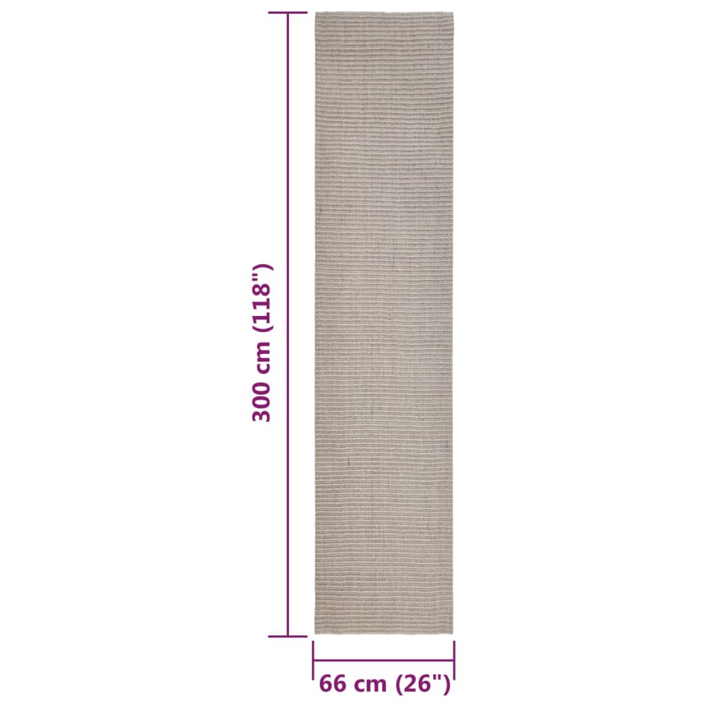 vidaXL Teppich Natur Sisal 66x300 cm Sandfarbe