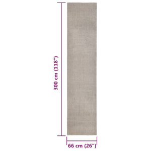 vidaXL Teppich Natur Sisal 66x300 cm Sandfarbe