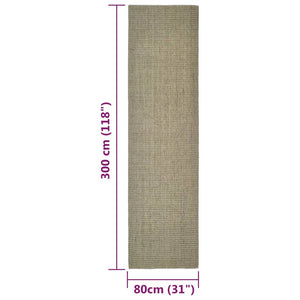 vidaXL Teppich Natur Sisal 80x300 cm Grün