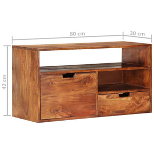 vidaXL TV-Schrank 80x30x42 cm Massivholz Akazie