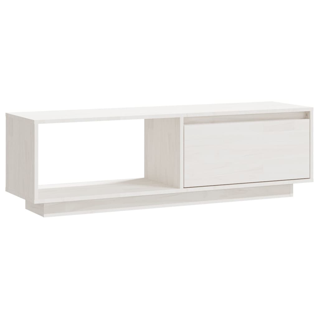 vidaXL TV-Schrank Weiß 110x30x33,5 cm Massivholz Kiefer