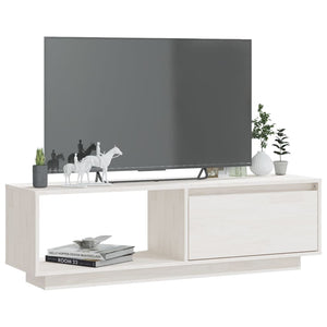 vidaXL TV-Schrank Weiß 110x30x33,5 cm Massivholz Kiefer