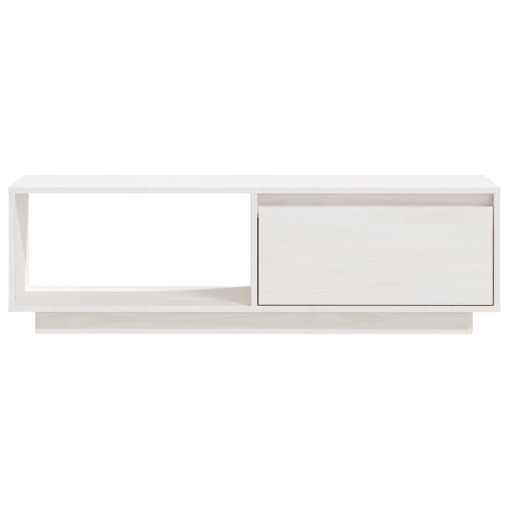 vidaXL TV-Schrank Weiß 110x30x33,5 cm Massivholz Kiefer