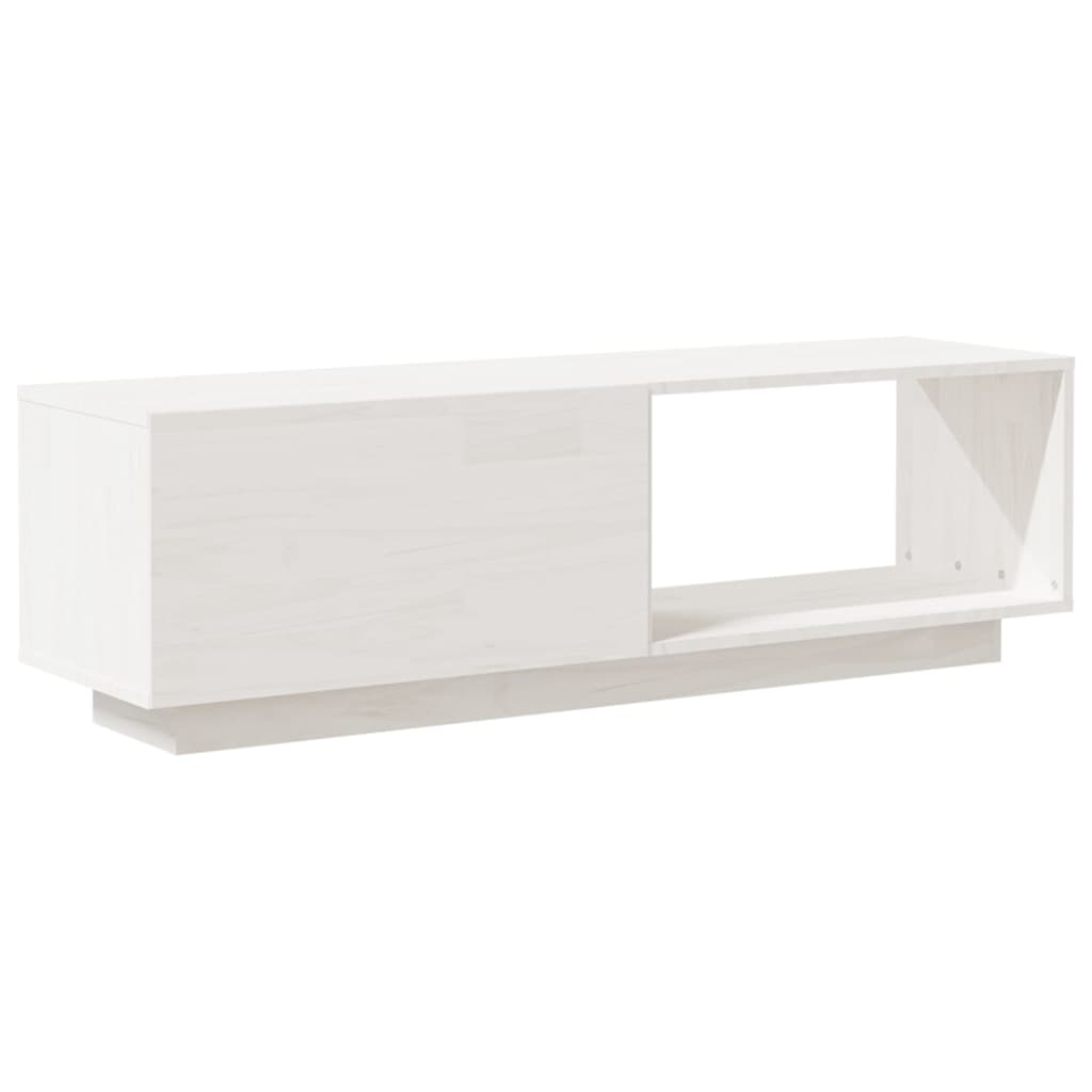 vidaXL TV-Schrank Weiß 110x30x33,5 cm Massivholz Kiefer