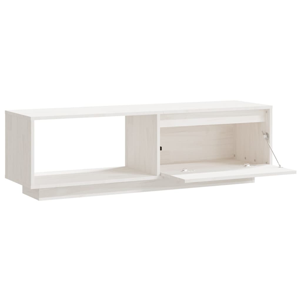 vidaXL TV-Schrank Weiß 110x30x33,5 cm Massivholz Kiefer