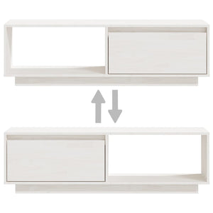 vidaXL TV-Schrank Weiß 110x30x33,5 cm Massivholz Kiefer