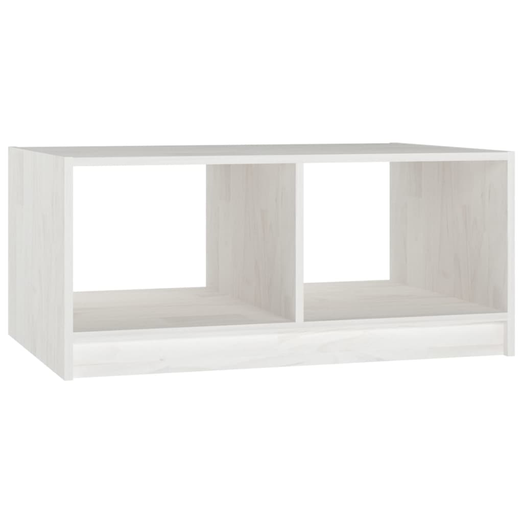 vidaXL Couchtisch Weiß 75x50x33,5 cm Massivholz Kiefer