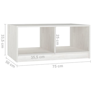 vidaXL Couchtisch Weiß 75x50x33,5 cm Massivholz Kiefer