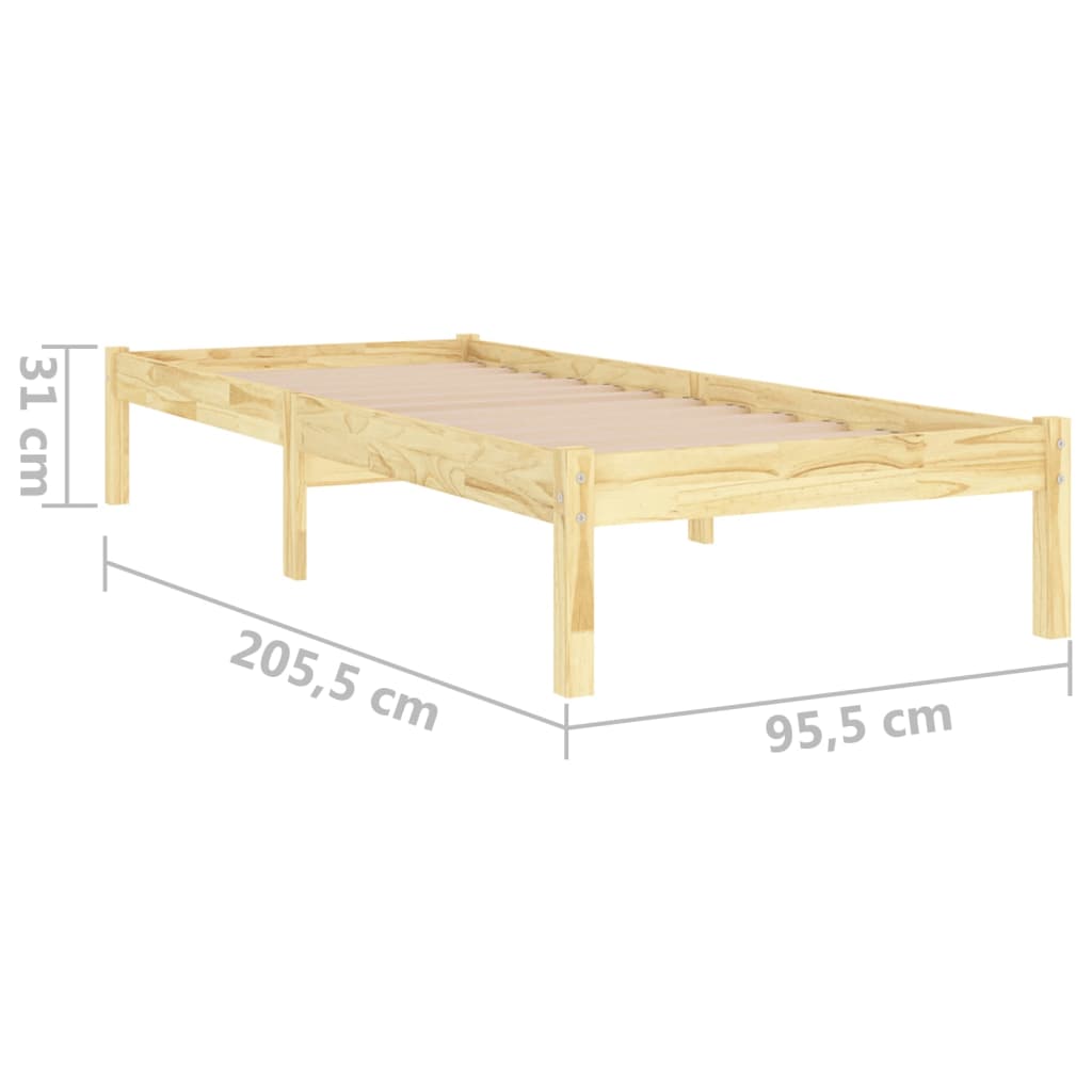 vidaXL Massivholzbett Kiefernholz 90x200 cm