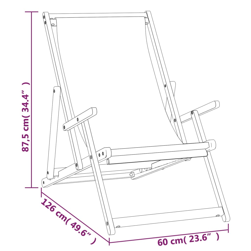 vidaXL Strandstuhl Klappbar Massivholz Teak Creme