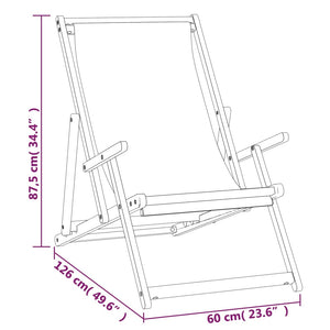 vidaXL Strandstuhl Klappbar Massivholz Teak Creme