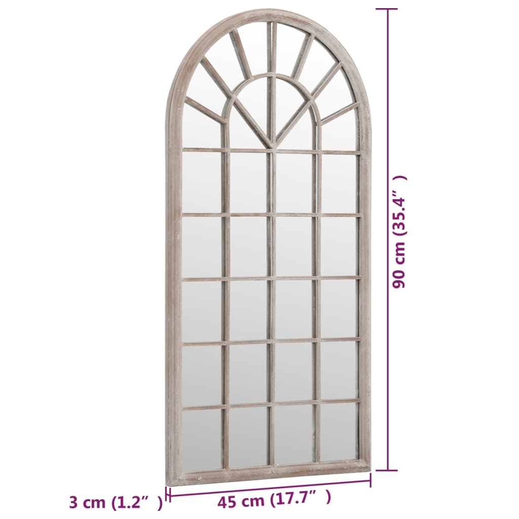 vidaXL Gartenspiegel Sandfarben 90x45 cm Eisen