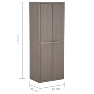 vidaXL Gartenschrank Braun 65x45x172 cm PP Holz-Optik