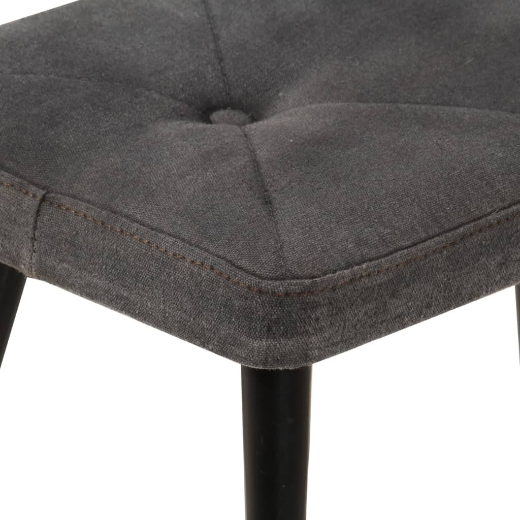 Ohrensessel mit Hocker Schwarz Vintage Canvas Stilecasa