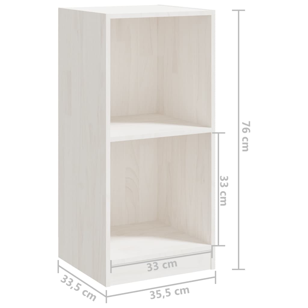 vidaXL Beistellschrank Weiß 35,5x33,5x76 cm Massivholz Kiefer