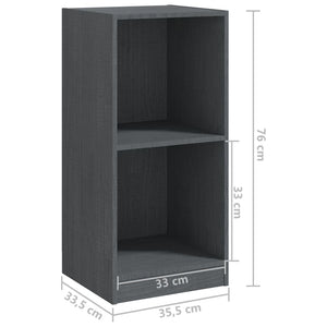 vidaXL Beistellschrank Grau 35,5x33,5x76 cm Massivholz Kiefer