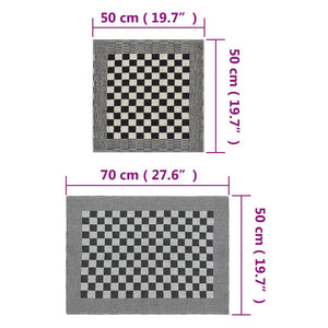 vidaXL 50-tlg. Handtuch-Set Schwarz und Weiß Baumwolle