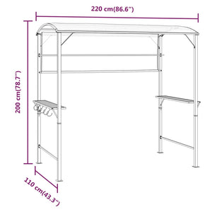 Pavillon mit Dach 220x110x200 cm Creme