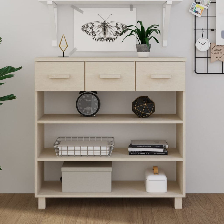Konsolentisch HAMAR Honigbraun 90x35x90 cm Massivholz Kiefer Stilecasa