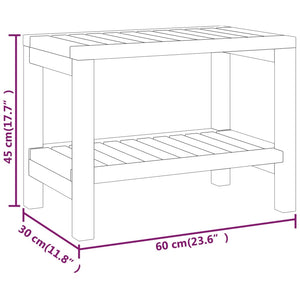 vidaXL Badezimmer-Beistelltisch 60x30x45 cm Massivholz Teak