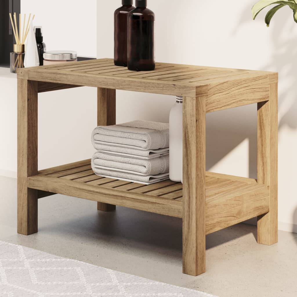 vidaXL Badezimmer-Beistelltisch 60x30x45 cm Massivholz Teak