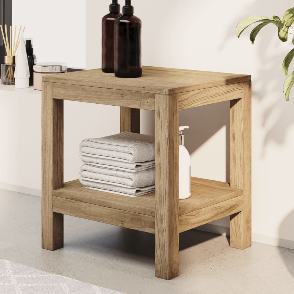 vidaXL Badezimmer-Beistelltisch 45x35x45 cm Massivholz Teak