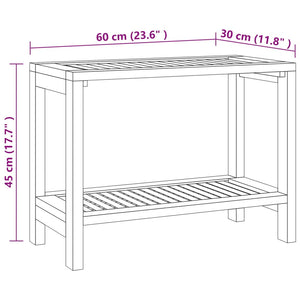 vidaXL Badezimmer-Beistelltisch 60x30x45 cm Massivholz Teak