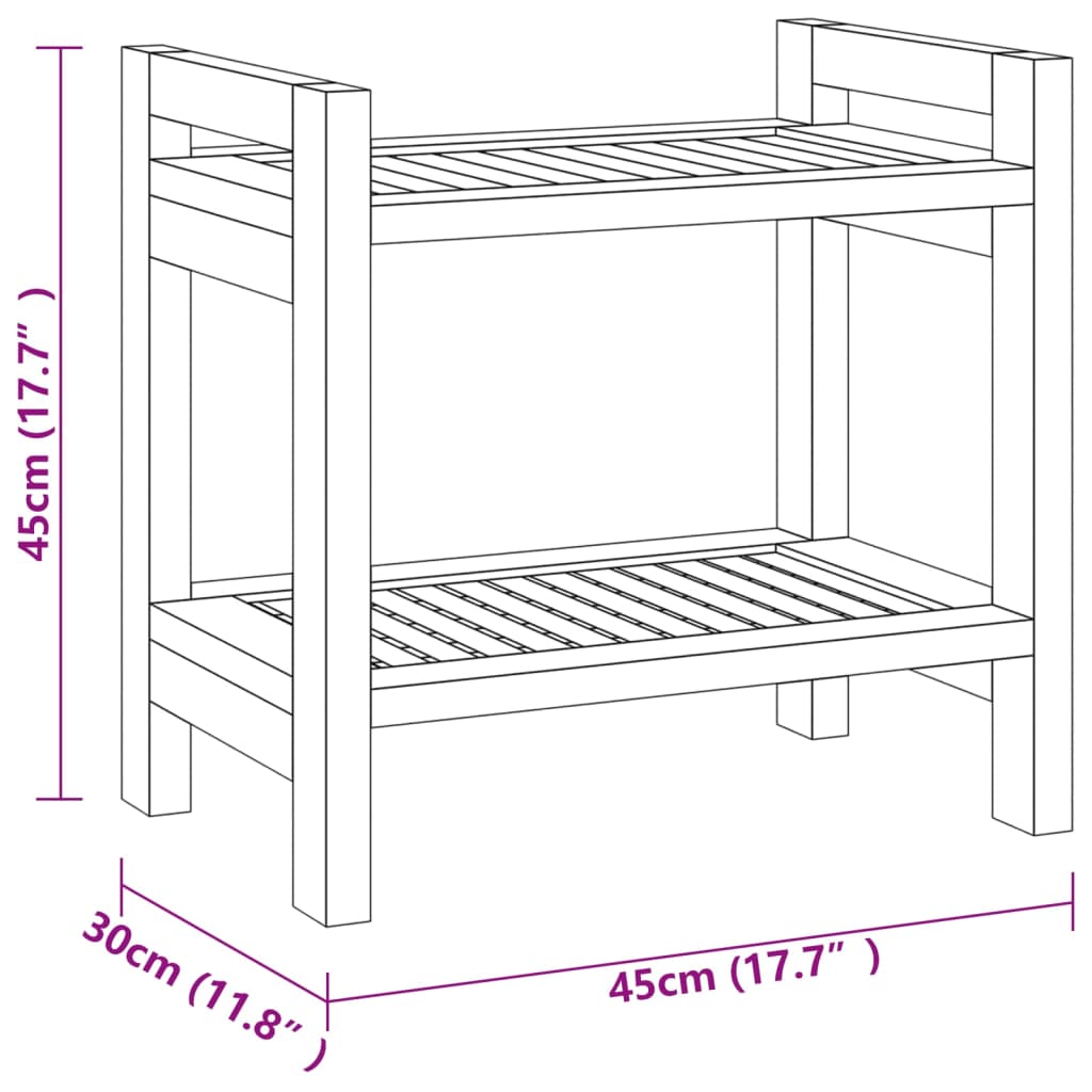 Badezimmer-Beistelltisch 45x30x45 cm Massivholz Teak Stilecasa