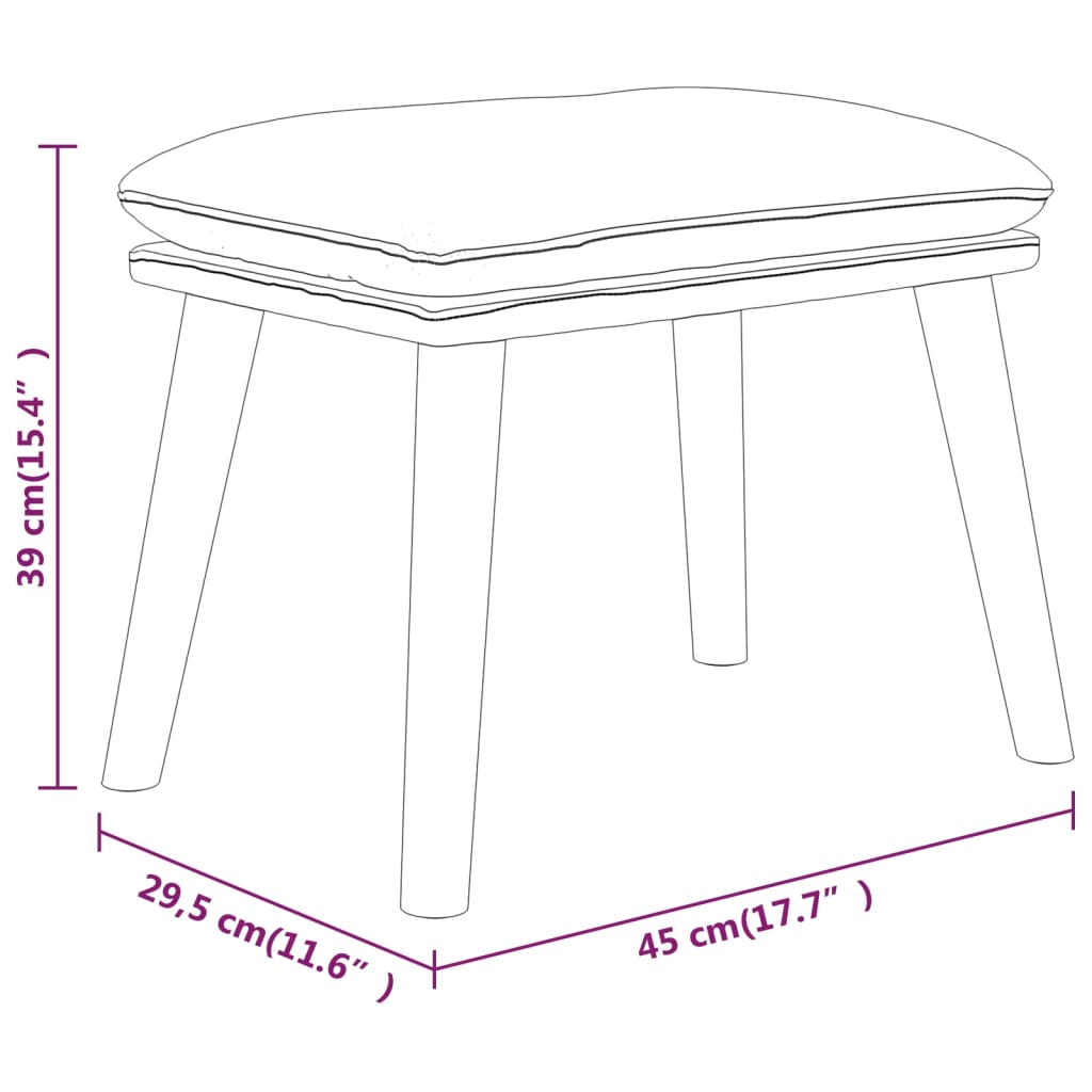 vidaXL Fußhocker Senfgelb 45x29,5x35 cm Stoff