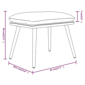 vidaXL Fußhocker Creme 45x29,5x35 cm Stoff und Kunstleder