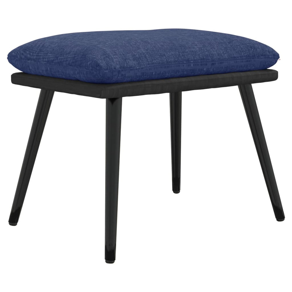 Fußhocker Blau 45x29,5x35 cm Stoff und Kunstleder Stilecasa