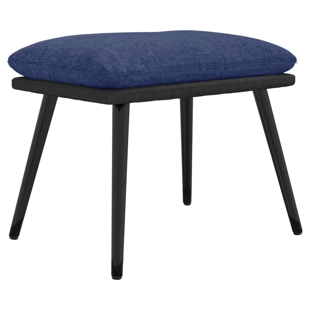 Fußhocker Blau 45x29,5x35 cm Stoff und Kunstleder Stilecasa